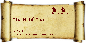 Miu Miléna névjegykártya